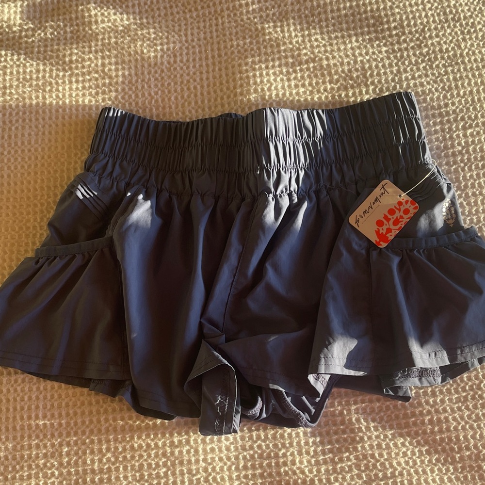 FP Movement by Free People Blue Ruffled Athletic Shorts